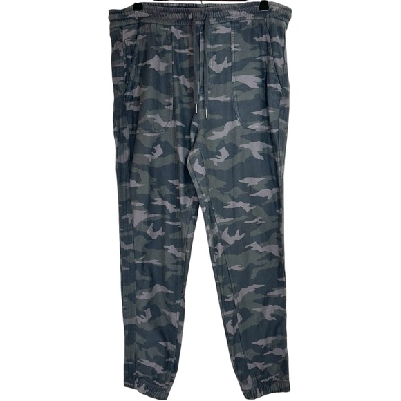 ATHLETA Farallon Jogger Drawstring Waistband Green Camo Women's 12 Large Pants - Picture 3 of 10